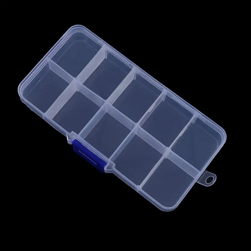 

Connector Fishing Tools Detachable Transparent Square Storage Case 10 Compartments Fishing Tackle Box Storage Box Fishing Box