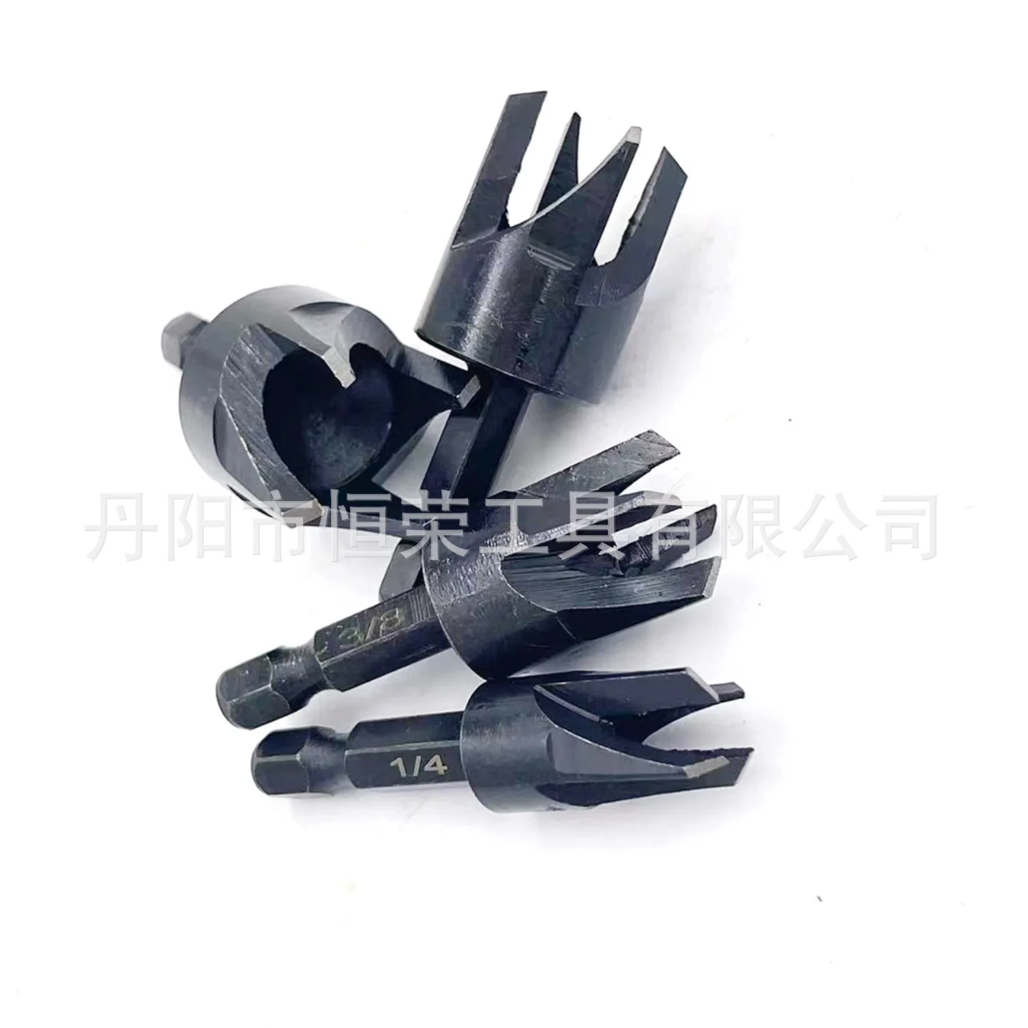 8pcs Hex Shank Wood Plug Drill Imperial Claw Type Metric Barrel Type Drilling Woodworking Hole Opener Black Wood Plug Drill