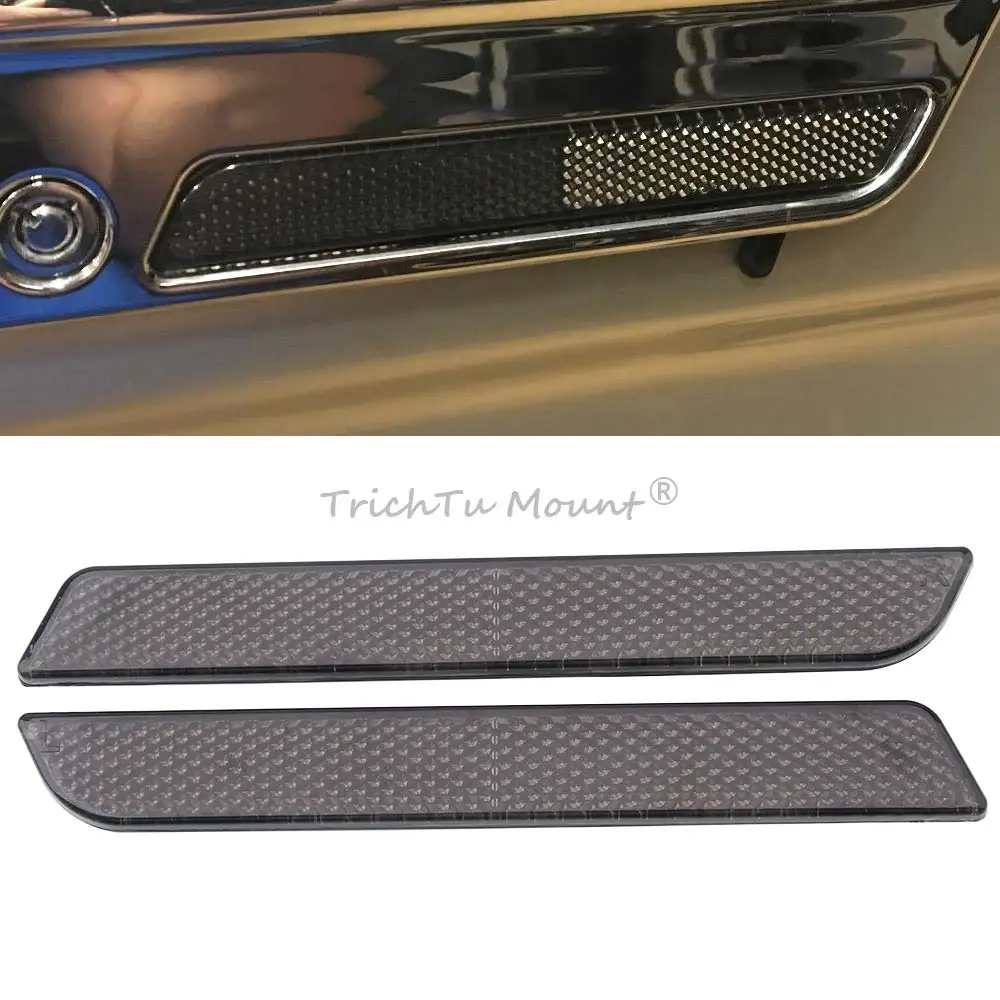 2Pieces Saddlebags Latch Cover Reflectors With Adhesive Fit For Harley Touring 1993-2013 Softail 1994-2012 Hard Saddlebags Smoke