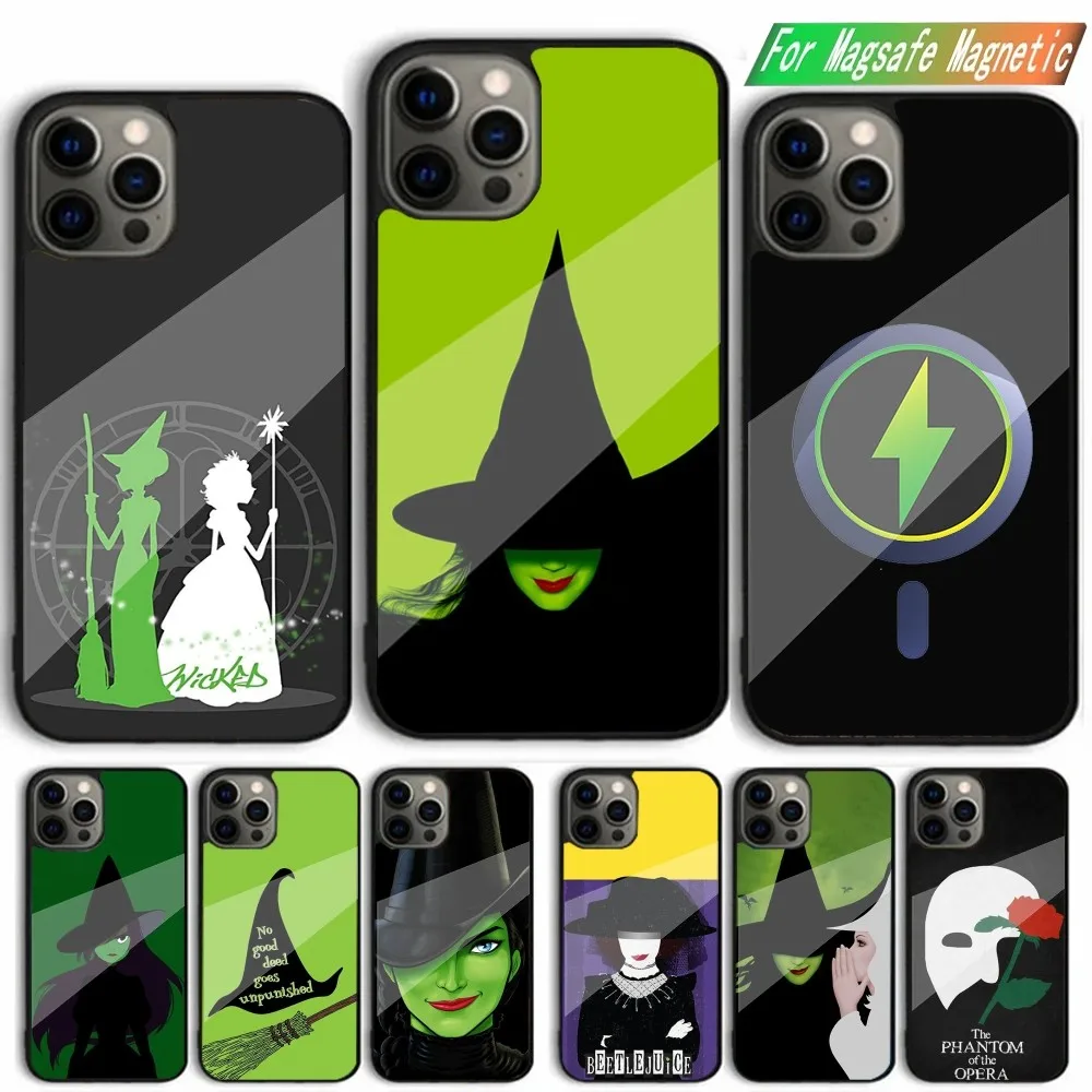 W-Wicked Musical Broadway Drama Phone Case For iPhone 15,14,13,12,11,Plus,Pro,Max Mini Magsafe Magnetic Wireless Charging