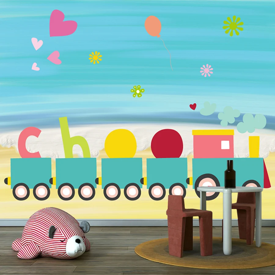 

Custom Easy to Apply Peel and Stick Wallpaper for Living Room Wall Papers Home Decor Nursery Kids Baby Bedroom Train Sofa Murals