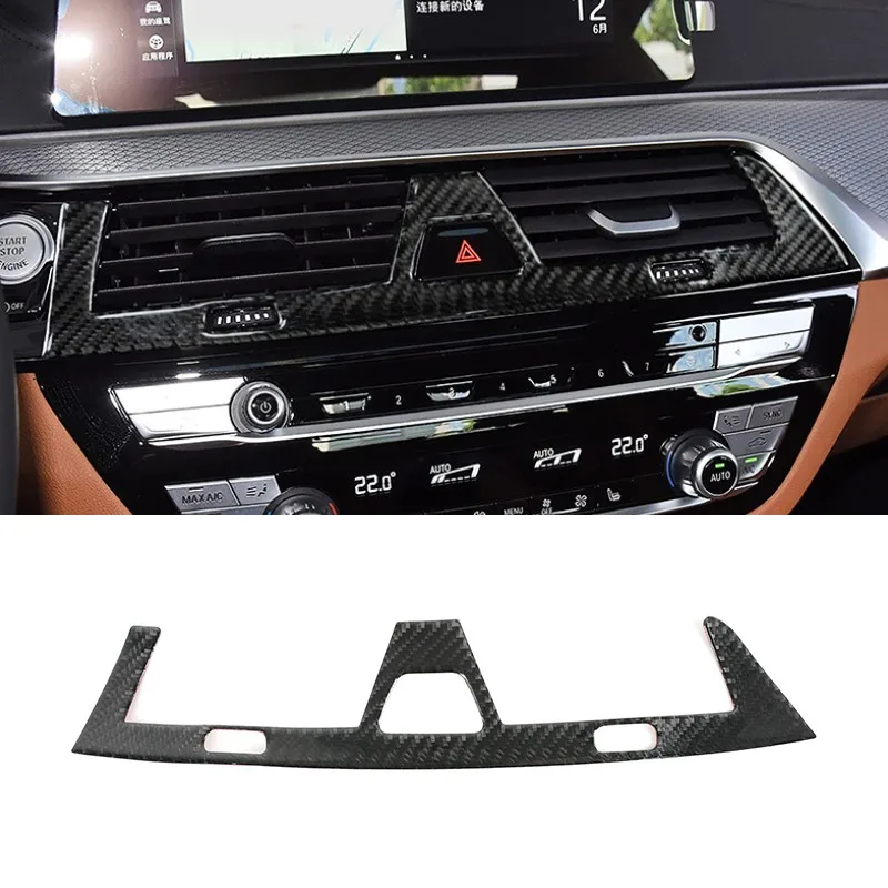 

Carbon Fiber Car Central Air Vent Warning Lamp Frame Trim For BMW 5 Series G30 2018-2022 Decoration Sticker Interior Accessories