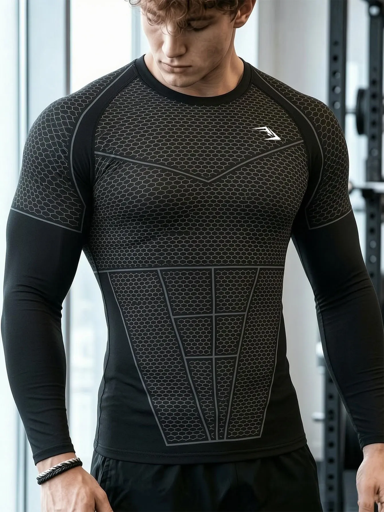 Men's , High-Elasticity Tight-Fitting Fitness Wear, Suitable For Running And Cycling Tops