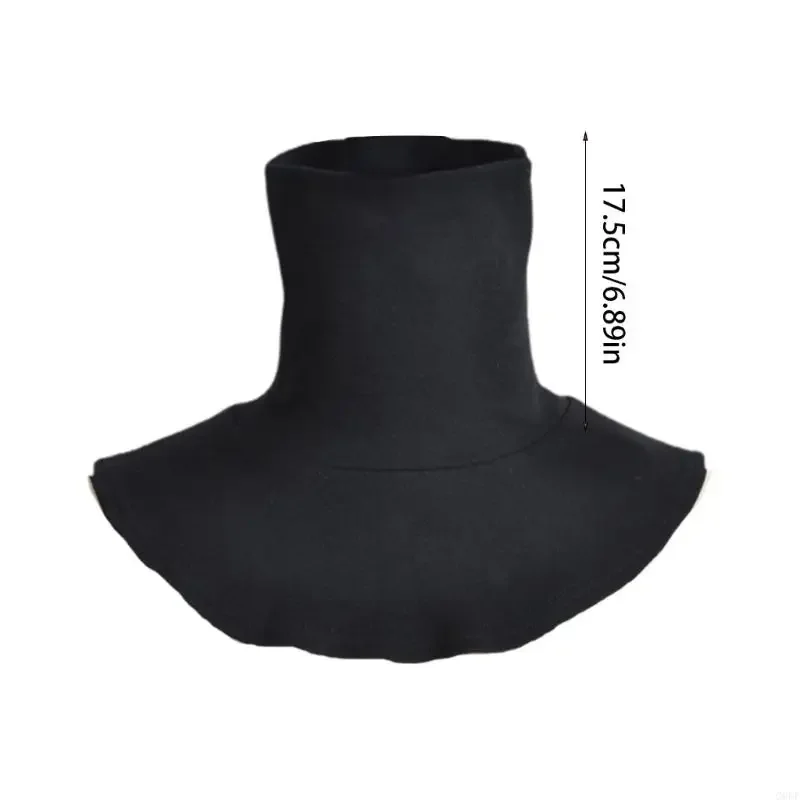 Wanita Pria Sederhana Warna Solid Dickey Palsu Palsu Kerah Turtleneck Detachable Cotton Half Top Top Neck Cover Loop Syal