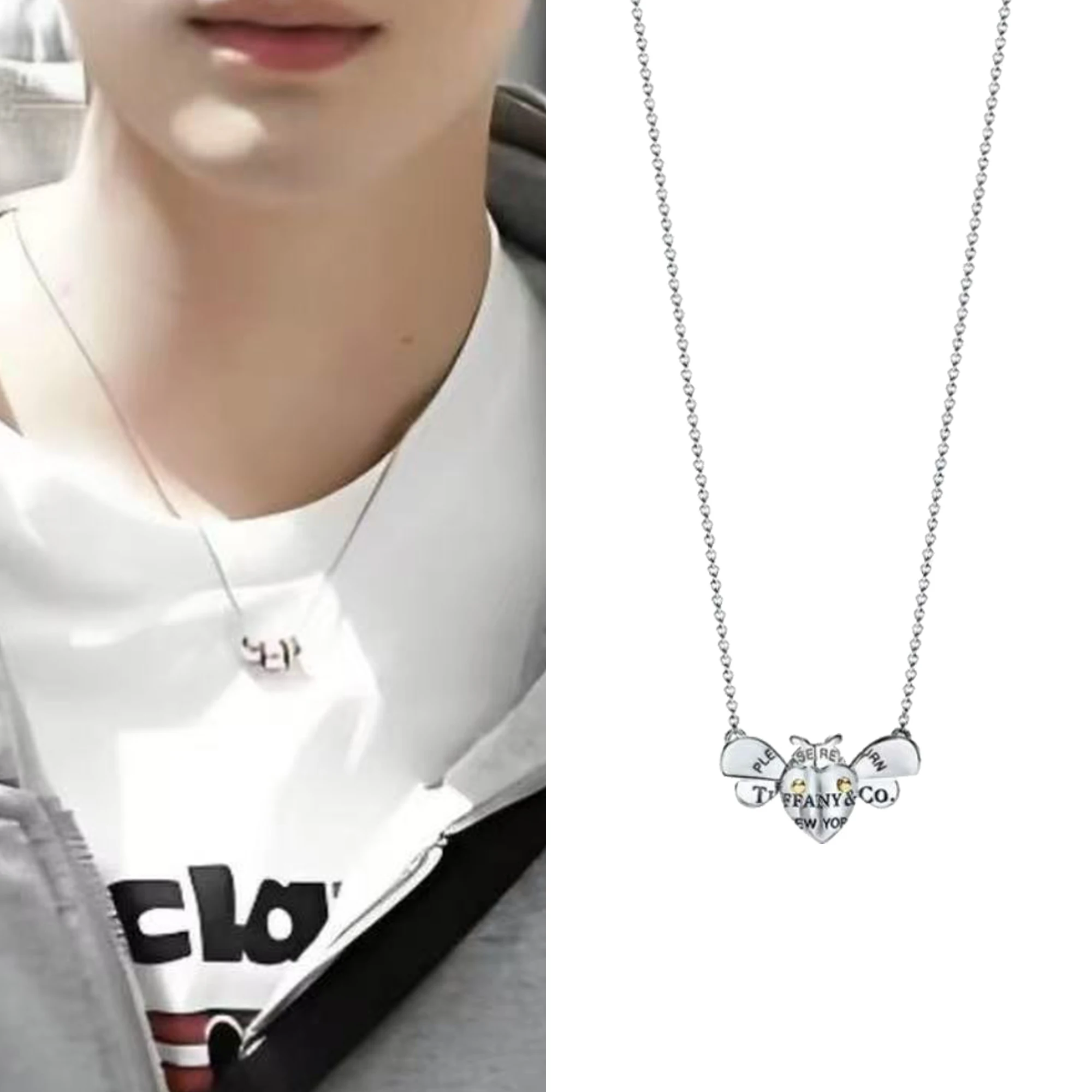 

Ожерелье с подвеской в виде пчелы, гладкое нейтральное персонализированное ожерелье из чистого серебра S925, праздничный подарок Retum to series