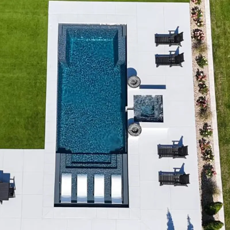 Customized Luxury House Big Size Large 10m Swimming Pool Tanning Bed Pool Garden Yard Fiberglass Pools With Seats For Adult