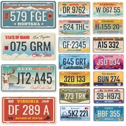 Car Number Plate Metal Signs Poster Vintage Wall Metal Plaque Decorative Plate Club Pub Bar Home Wall Metal Plate