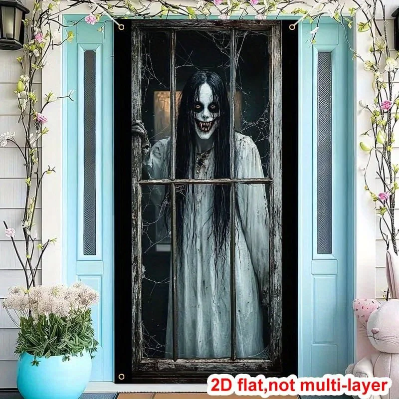 2D-Türbanner, Halloween – Langlebiges Polyestermaterial für Innen- und Außendekoration, geeignet für Spukhäuser. – Detail 9
