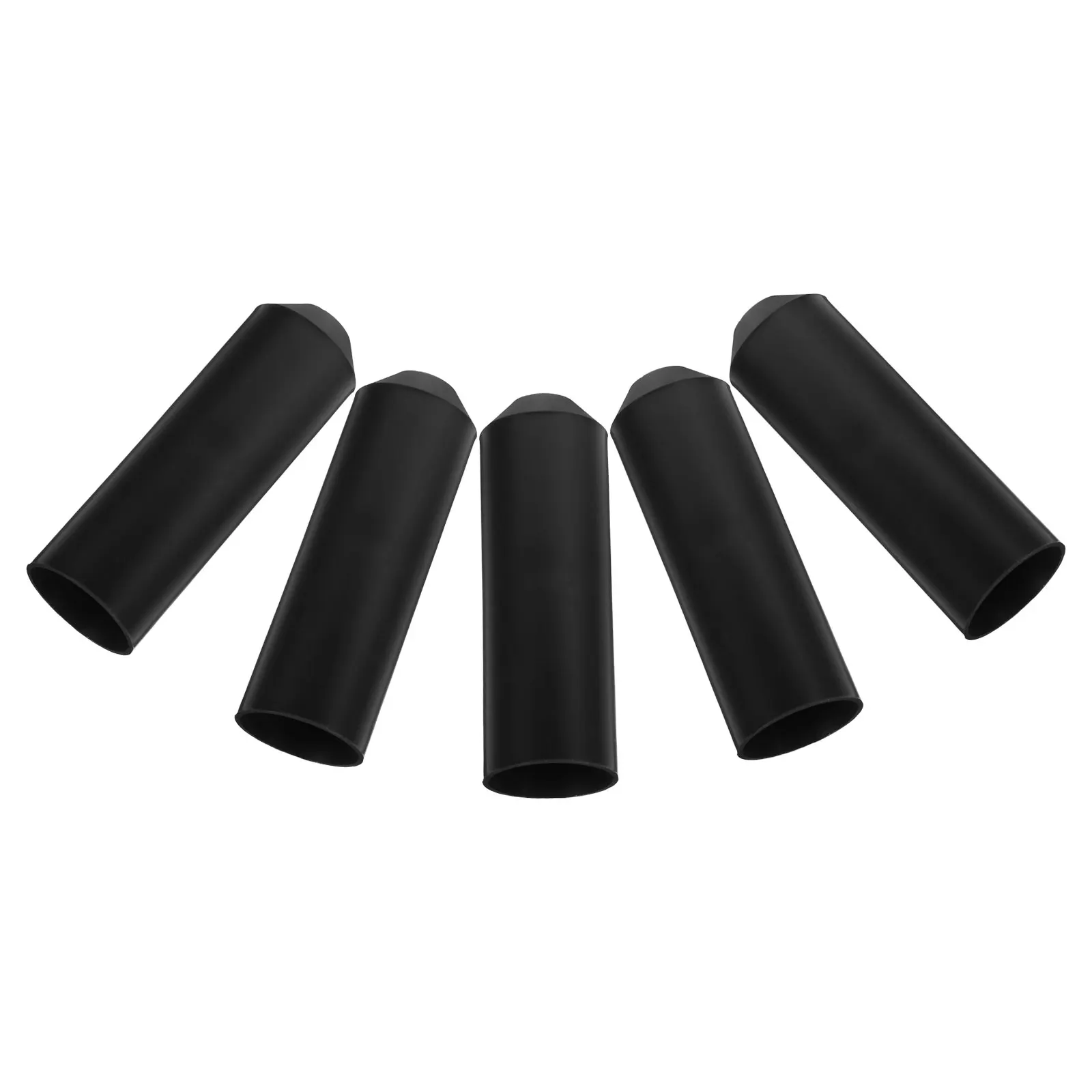 

5pcs Heat Shrink End Caps 1.5 Inch Sealed Waterproof Insulation For Outdoor Power Cord Iron Rod Marine Grade Glue Lined Black