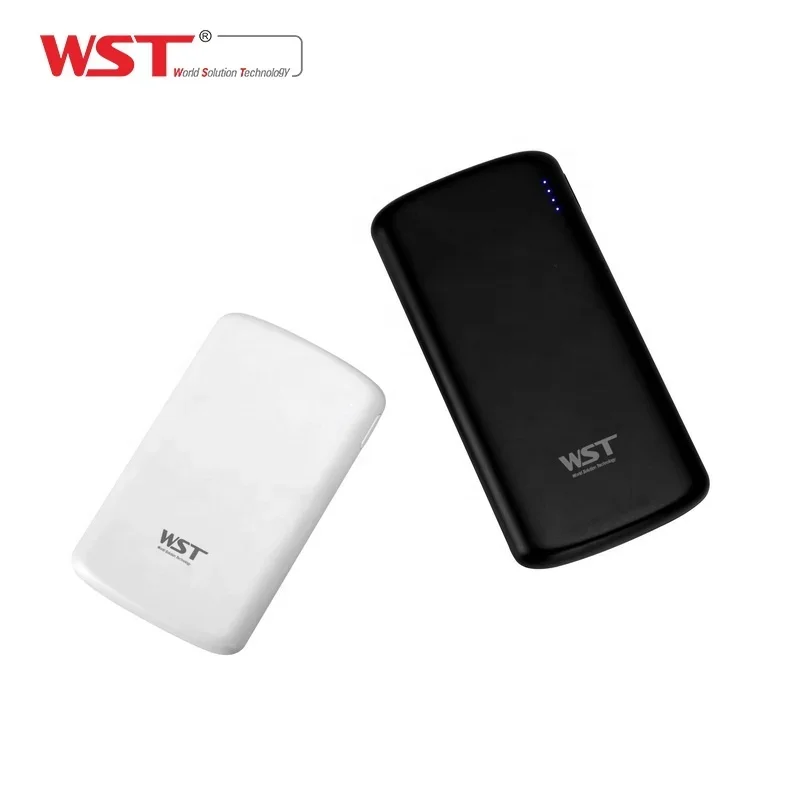 WST Trending Light and thin Colour printing portable 10000mAh power bank