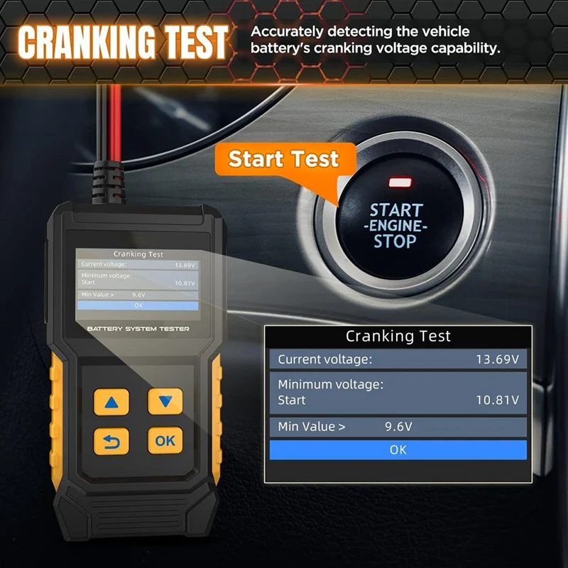 Super Sale Car Battery Tester 12V 24V, Automotive Load Tester for Cars, Trucks, Motorcycles, Boats - view 2