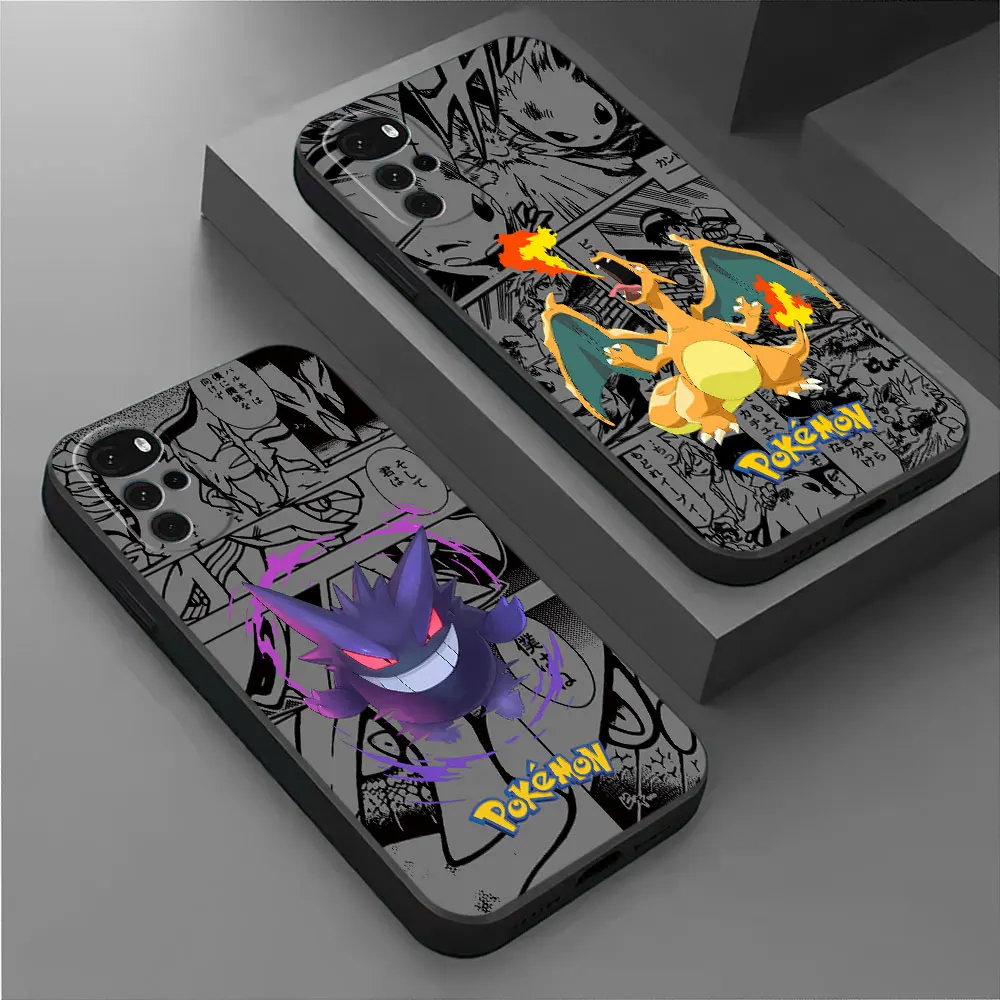 Pokemon Pikachu Gengar Telefoon Hoesje Voor Motorola Moto G53 G73 G51 G32 G52 G72 G200 5G G30 G31 G22 G60 G 60S G71 G50 Cover
