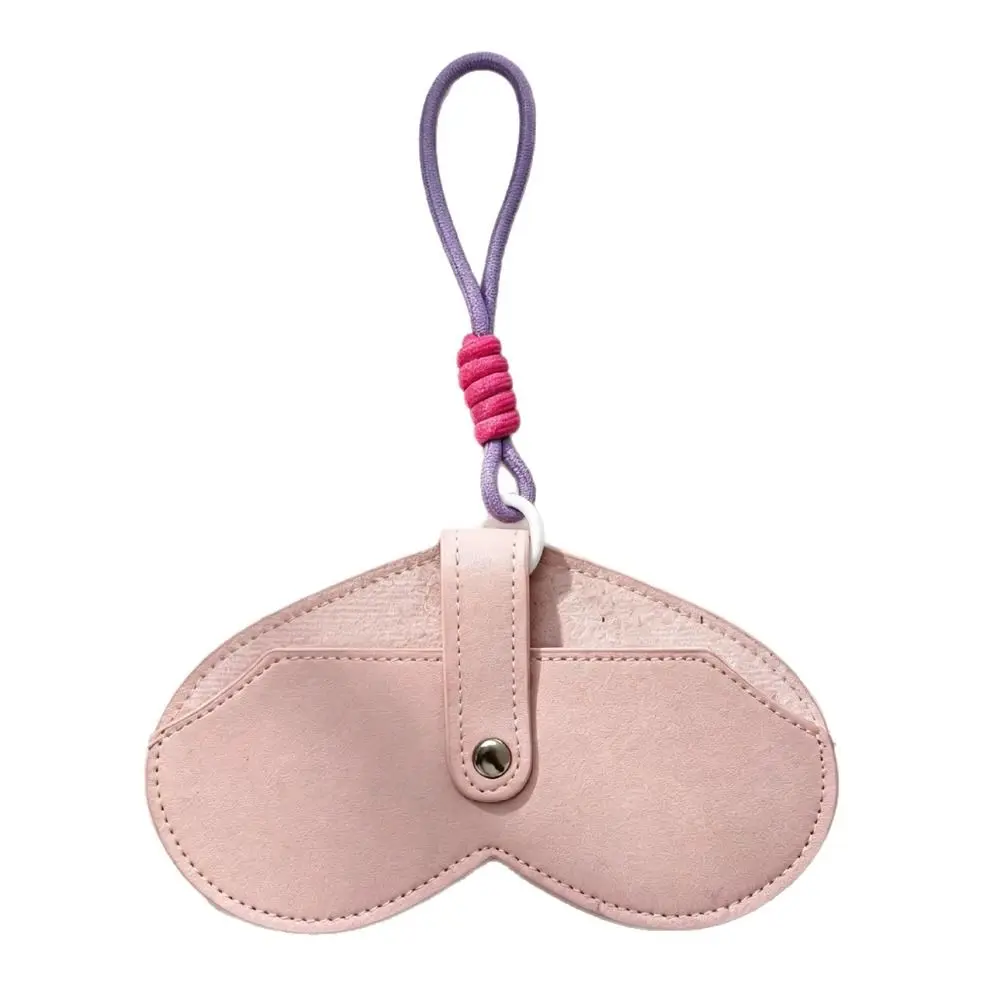 Compact Heart-shaped Magnetic Glasses Case Leather Versatile Sunglasses Pouch with Lanyard Anti-fall Sunglasses Box Bag Travel