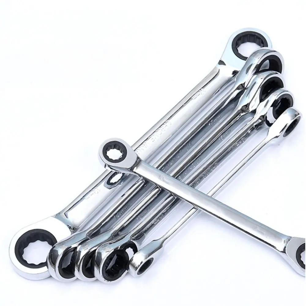 Universal Double Head Ring Ratchet Wrench Portable Professional Spanner Set Metal Convenient Car Repair Tools for Car