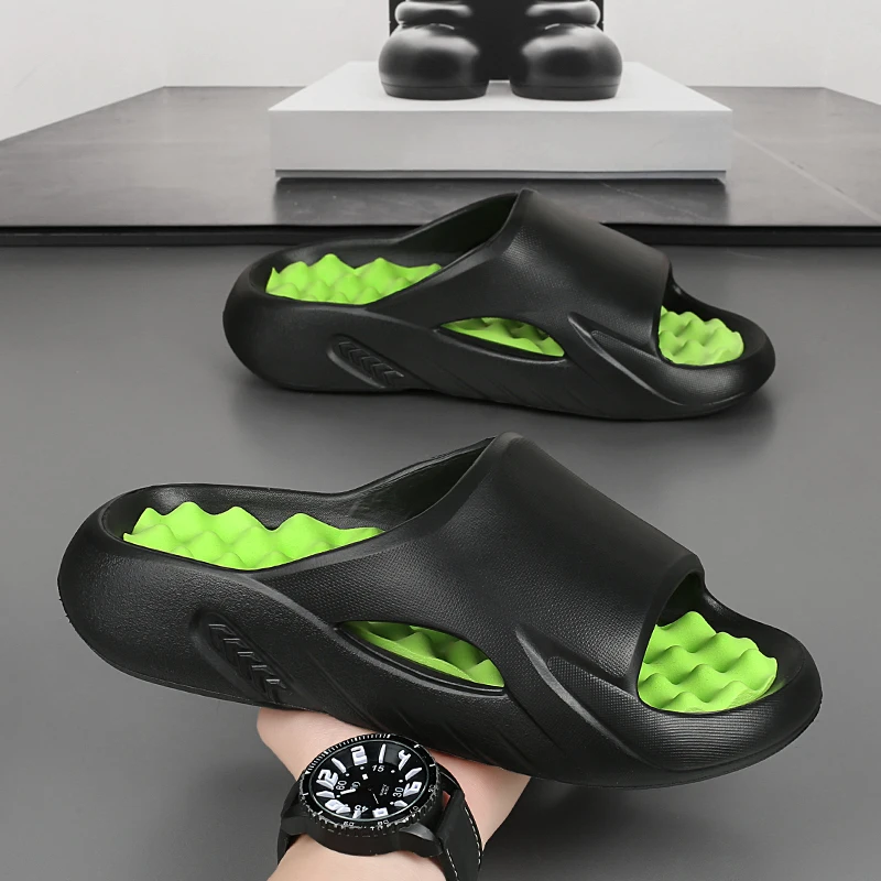 Massage Soft-Soled Men's Summer Outdoor Beach Casual Thick-Soled Non-Slip Wear-Resistant Large Size One-Line Sandals