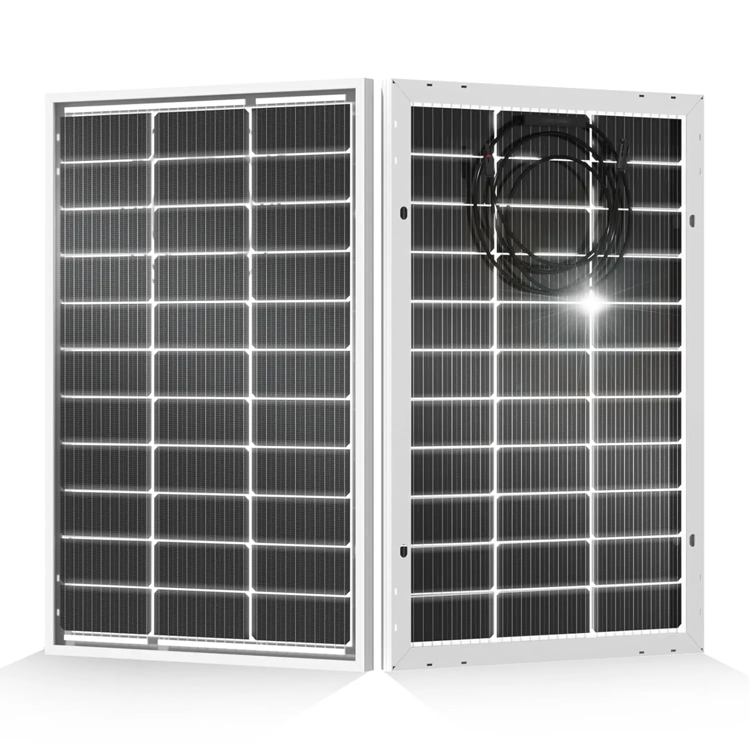 

200 Watt Bifacial Solar Panel 2pcs 100 Watt Monocrystalline Solar Panel Module Off Grid PV Power for Home, Camping, Boat, Shed