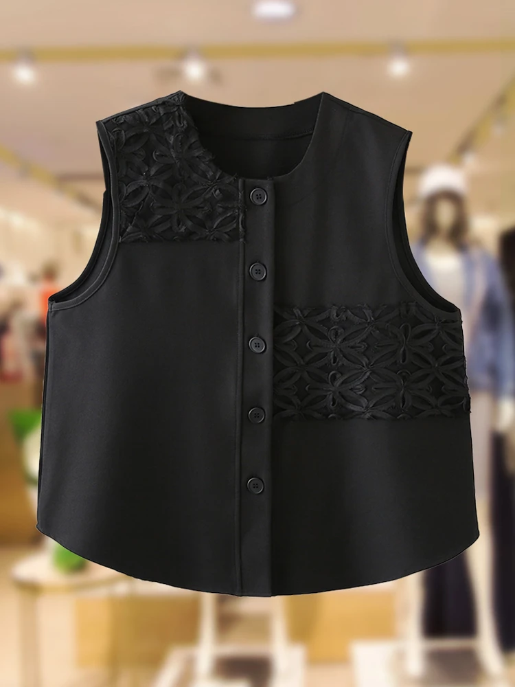 

Китайский винтажный топ-жилет с круглым вырезом, больших размеров, модный, для женщин среднего возраста, повседневная одежда, полиэстер