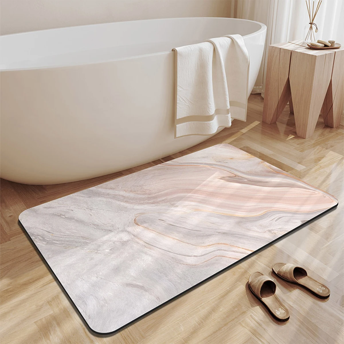 Bath Mat Bathroom Super Absorbent Foot Mats Non Slip Quick Dry Shower Pad Toilet Carpet Doormat Washable