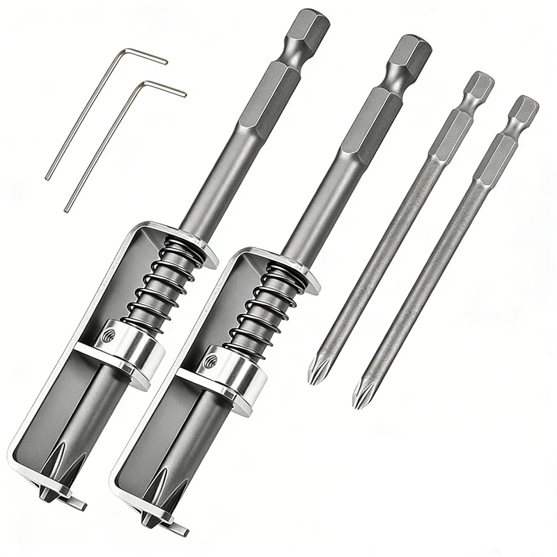 2Pcs Spring loaded Screw Holder Bit Universal Screwdriver Bit with Screw Gripper Anti drop Screw Retaining Tool DIY Home Repairs
