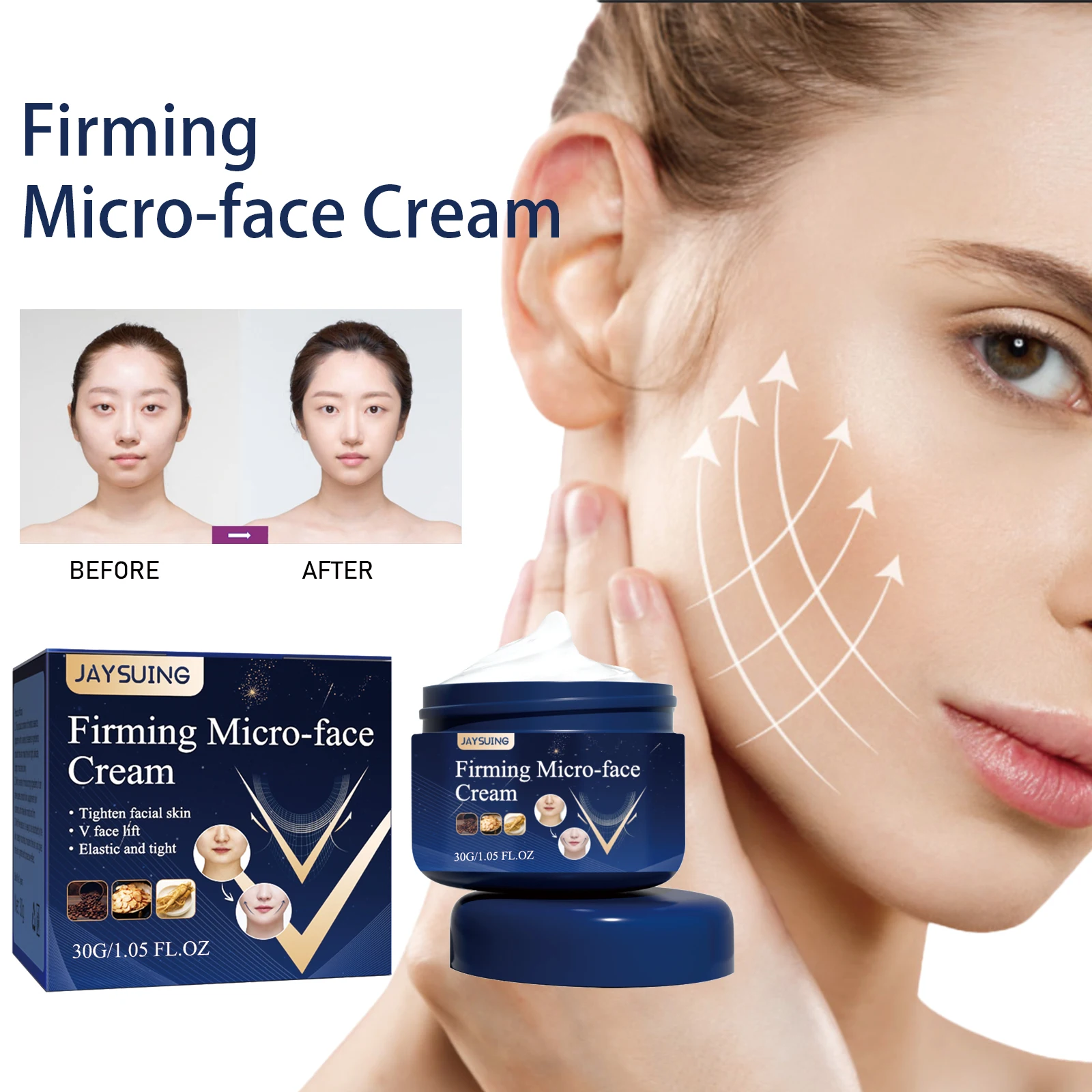 JAYSUING Firming Micro-face Cream, V Face Cream, Instant Face Lift Cream, Lifting & Firming Formula For Facial