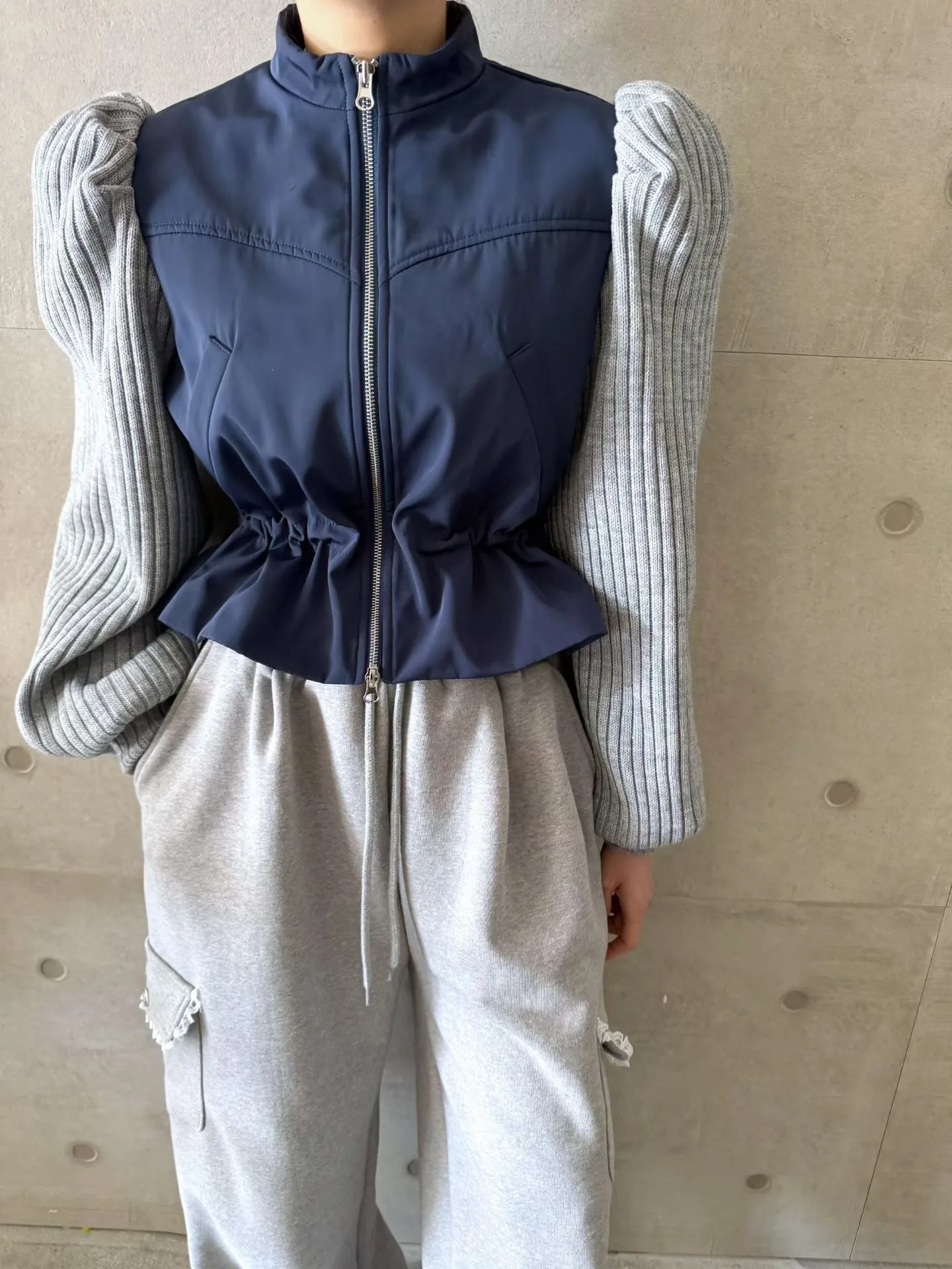 

Women's Knitted Waist-Cinching f-High Collar Coat with Dstring Early Spring New Sle Versatile Knitwear Top