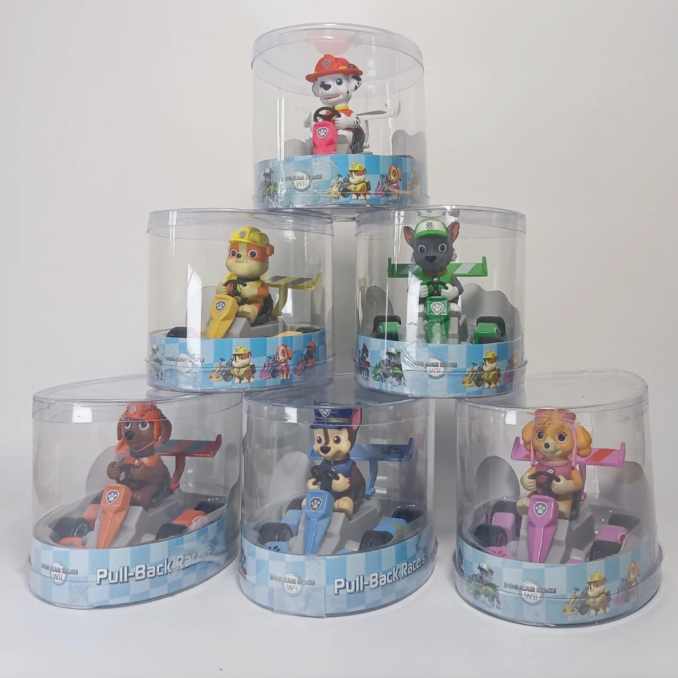 Anime Paw Patrol Pull Back Car Marshall Rubble Chase Rocky Zuma Skye Dog Action Figure Toys Anime Game Doll Kid birthday Gifts