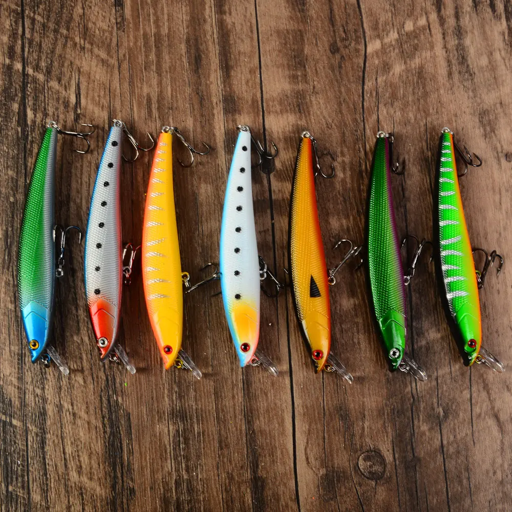 7 個のフローティングミノー プロ品質の釣りルアー ハードフローティングワブラー クランクベイト バス