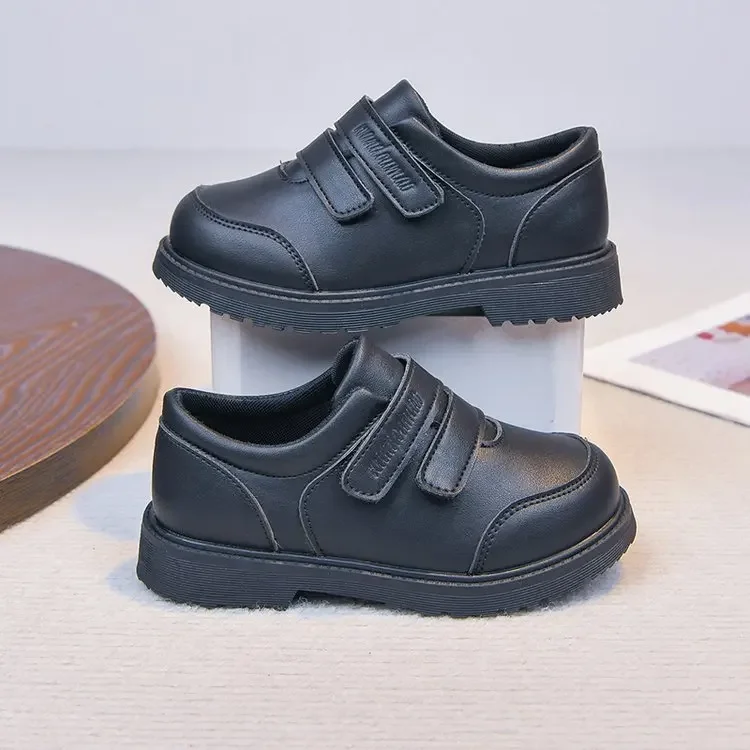 Boys Shoes Boys Loafers with Adjustable Hook Loop School Shoe Anti-Collision Toe Cap Casual Oxfords Toddler/Little/Big Kid
