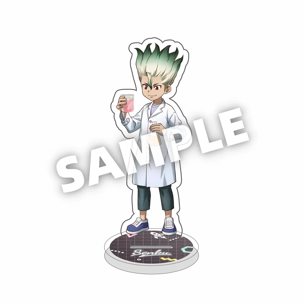 متجر Dr.Stone Gen Asagiri Senku Ishigami الخمول نمط زي 15 سنتيمتر الاكريليك حامل سطح المكتب ديكور المشجعين سحر أنيمي الهدايا