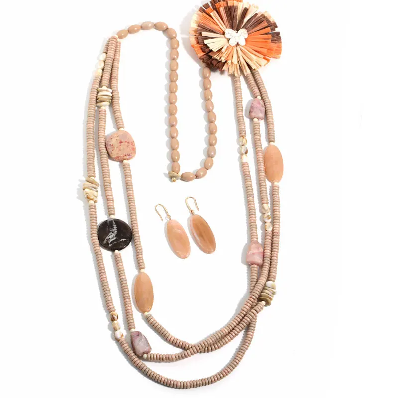 Statement-Halskette im Retro-Ethno-Stil mit Blumen-Accessoires für Damen, Hochzeit, Party, Schmuck – Detail 2