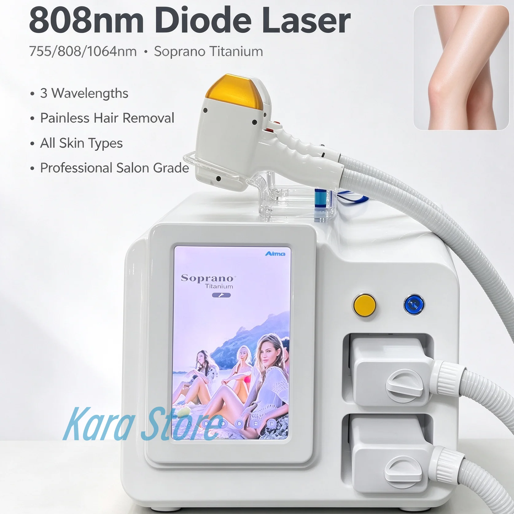 Beste 4000W 3 Golflengte 808nm Diode Ontharing Machine Germany Bar 808nm Diode Ontharing Schoonheid Machine
