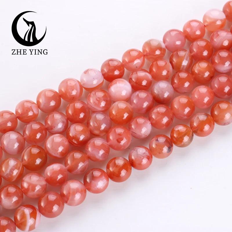 New Natural Stone Red NanHong Agate Beads 6 8 10mm Gemstone Round Loose Spacer Beads DIY for Jeweley Making Bracelet Accessories