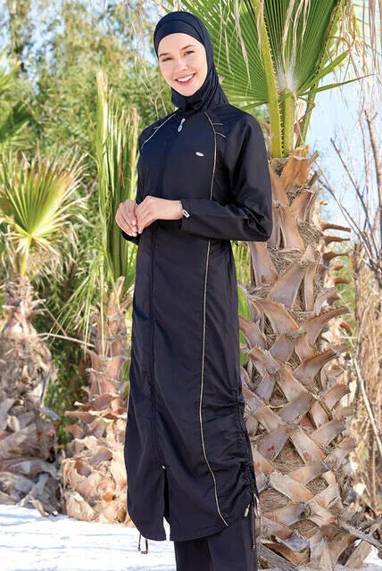 

IQRAH Adasea Swimable Faceli Hijab Full Closed Swimsuit 1257-20-Black