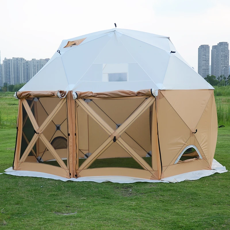 

Best Quality Luxe 8 Persons Waterproof Polyester Outdoor 2M Round Tente Camping Camping Tents For Sale