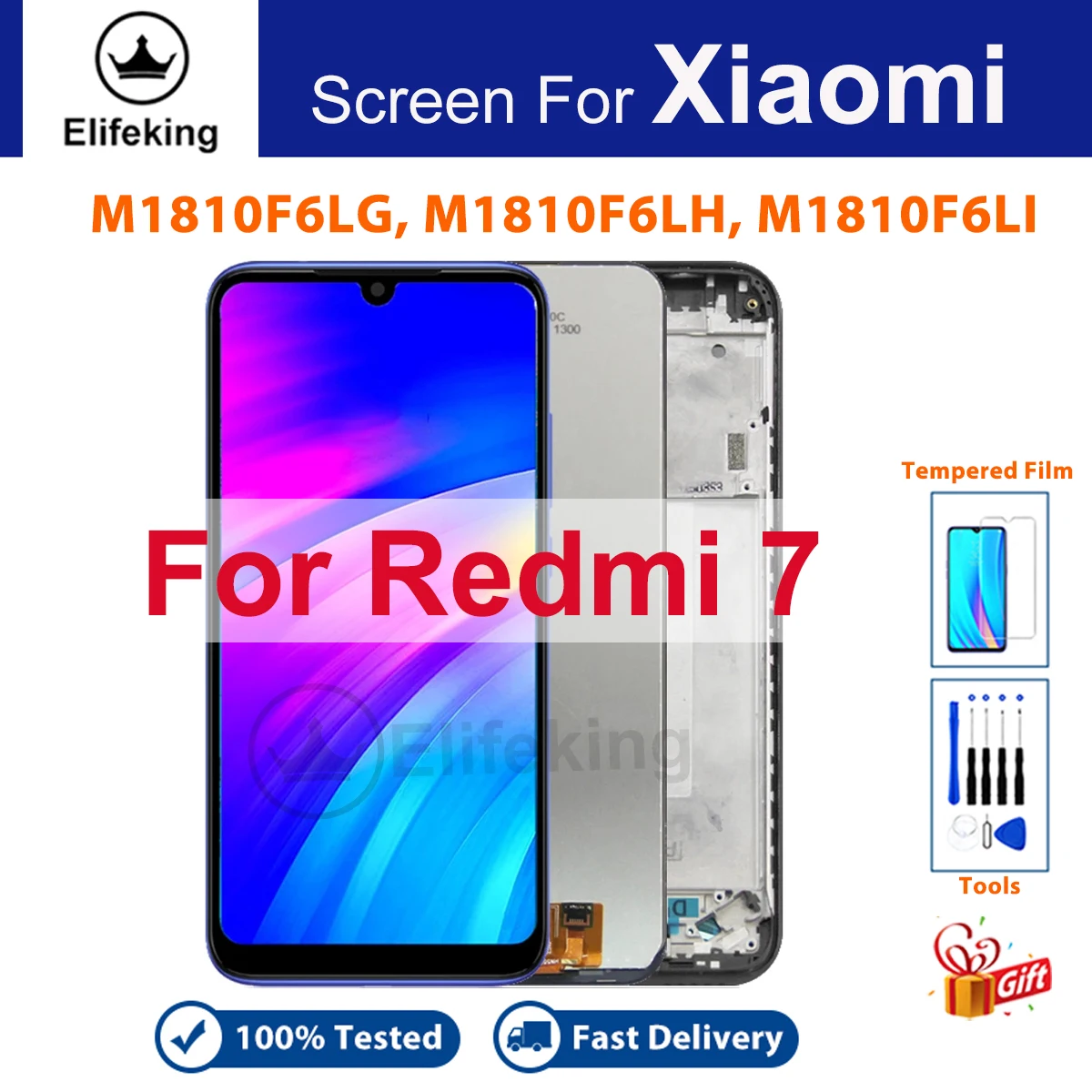 

For Xiaomi Redmi 7 LCD Display Screen Touch Screen Panel Digitizer Assembly M1810F6LG M1810F6LH Replacement with Free Tools