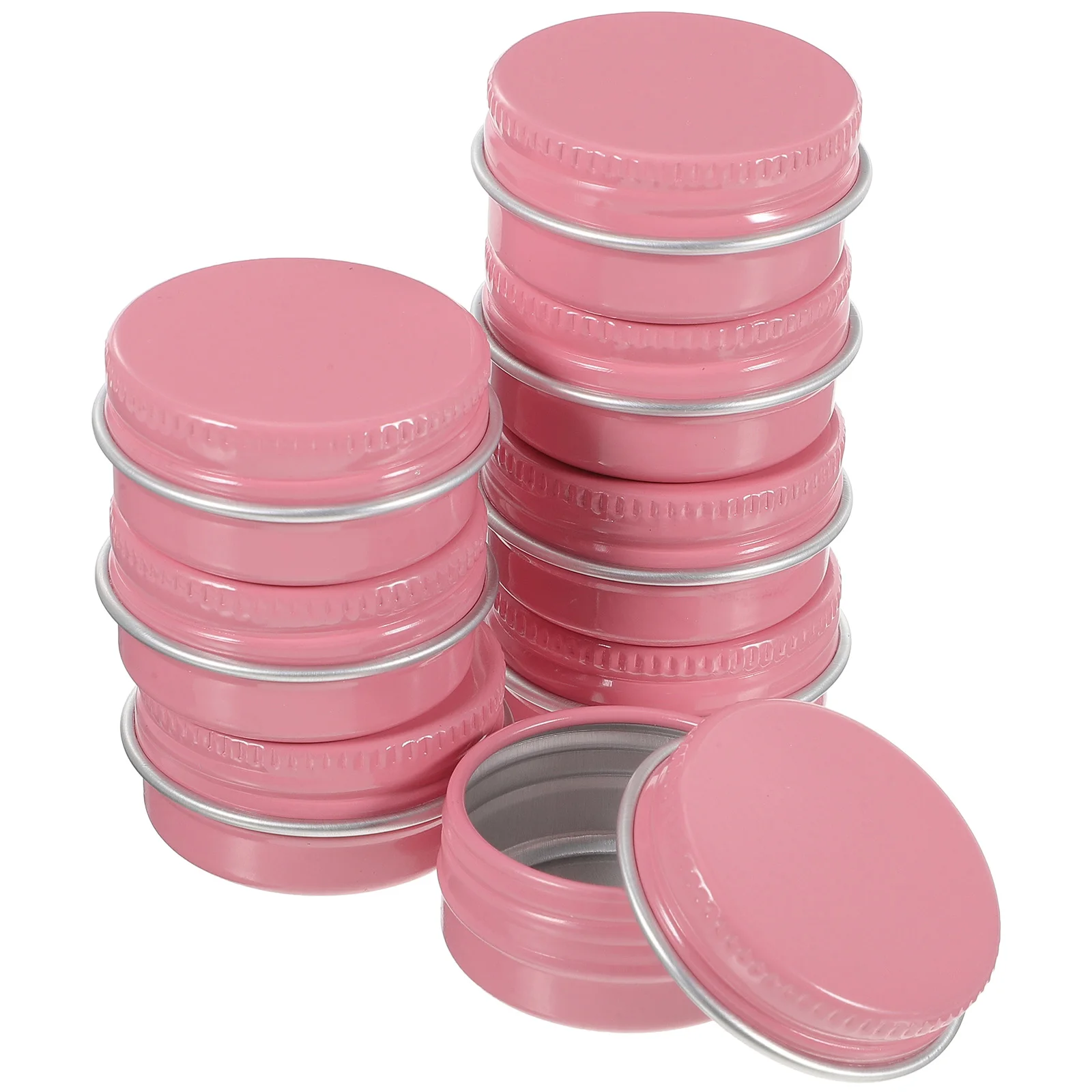 

8pcs Round Aluminum Tin Waterproof Lip Balm Container Smooth Durable Metal Box For Candies Vitamins Candles Makeup Cream