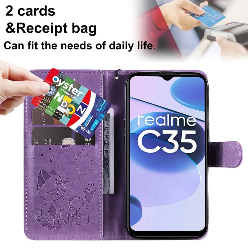 Para Reyno C35 C Caso Capa OPPO 35 Reyno C11 C12 C15 C17 C20 C21 C31 C35 C25S C21Y C25Y Wallet Flip Couro Proteger Livro Funda