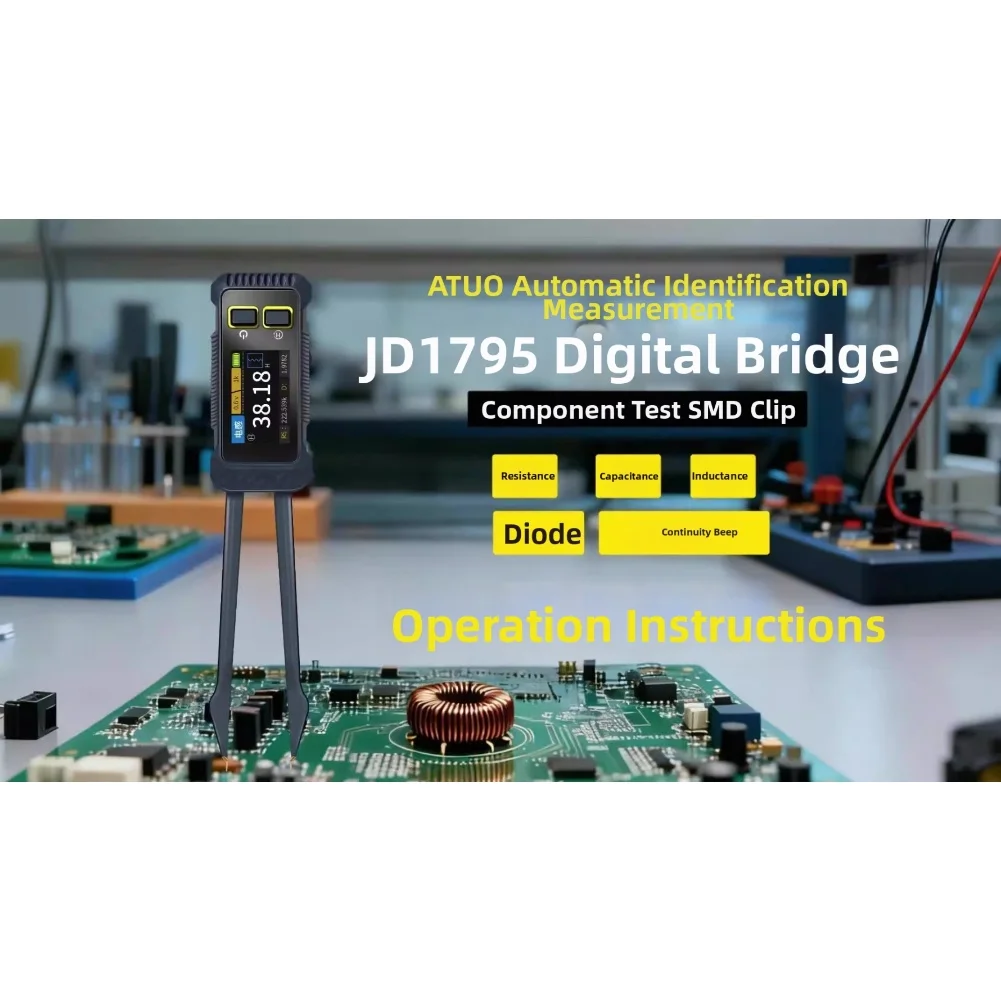 JD1795 LCR Tweezers Multimeter for Measuring Quality Factor and Electrical Characteristics of For SMD Components