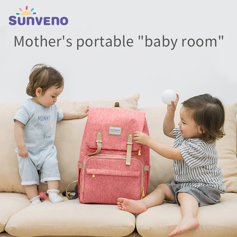 SUNVENO Fashion Diaper Bag Mommy Maternity Nappy Bag Large Capacity Travel Backpack Nursing Bag for Baby Care