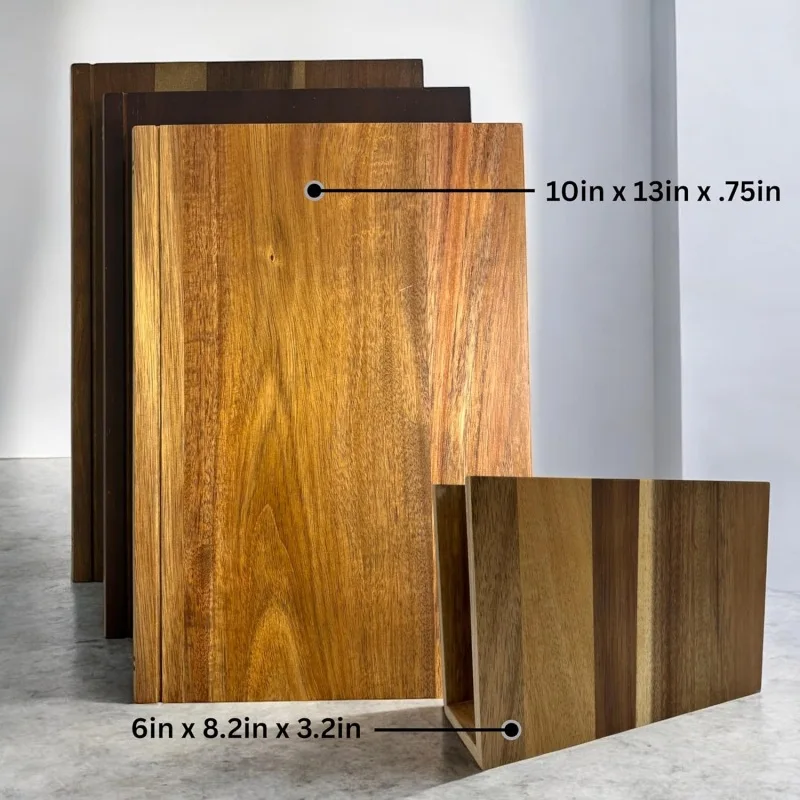 New Wooden 3-Piece Book-Shaped Cutting Board Set Solid Wood Kitchen Chopping Board with Sink