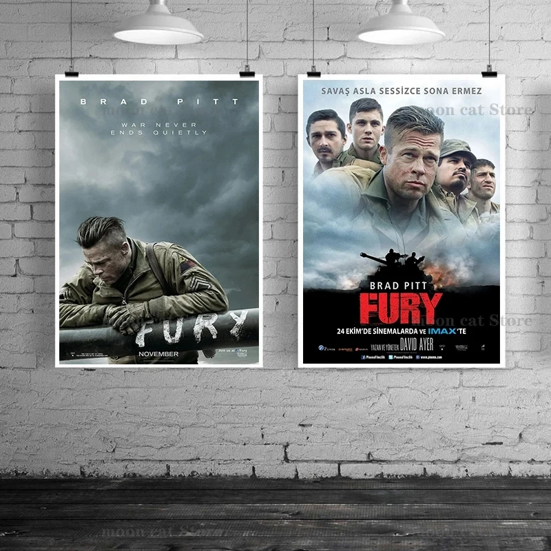 Movie Fury Poster Print Film Character Canvas Painting Modern Wall Art Picture for Living Room Home Decoration Mural