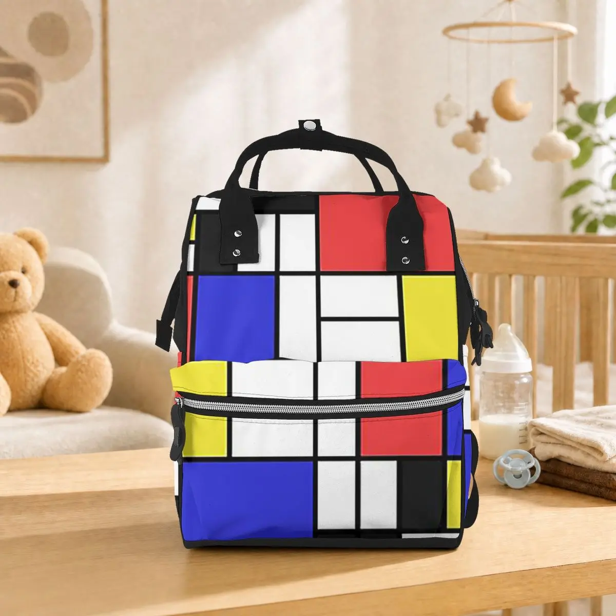 Piet Mondrian De Stijl Student Backpack School Bag Hiking Travel Daypack for Men Women Bookbag Shoulder Bags