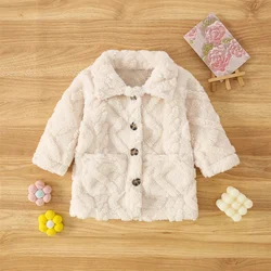 Baby Girl'S Coat, Solid Color For Autumn And Winter, Girls' Fur Coat, Warm Children'S Jacket, Top