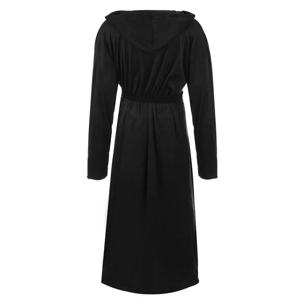 Gemütliche Plus Größe Taille Spitze-up Öffnen Stich Winter Warm Mit Kapuze Lange Fleece Hause Kleid Nachtwäsche Robe Pyjamas Anti-einfrieren