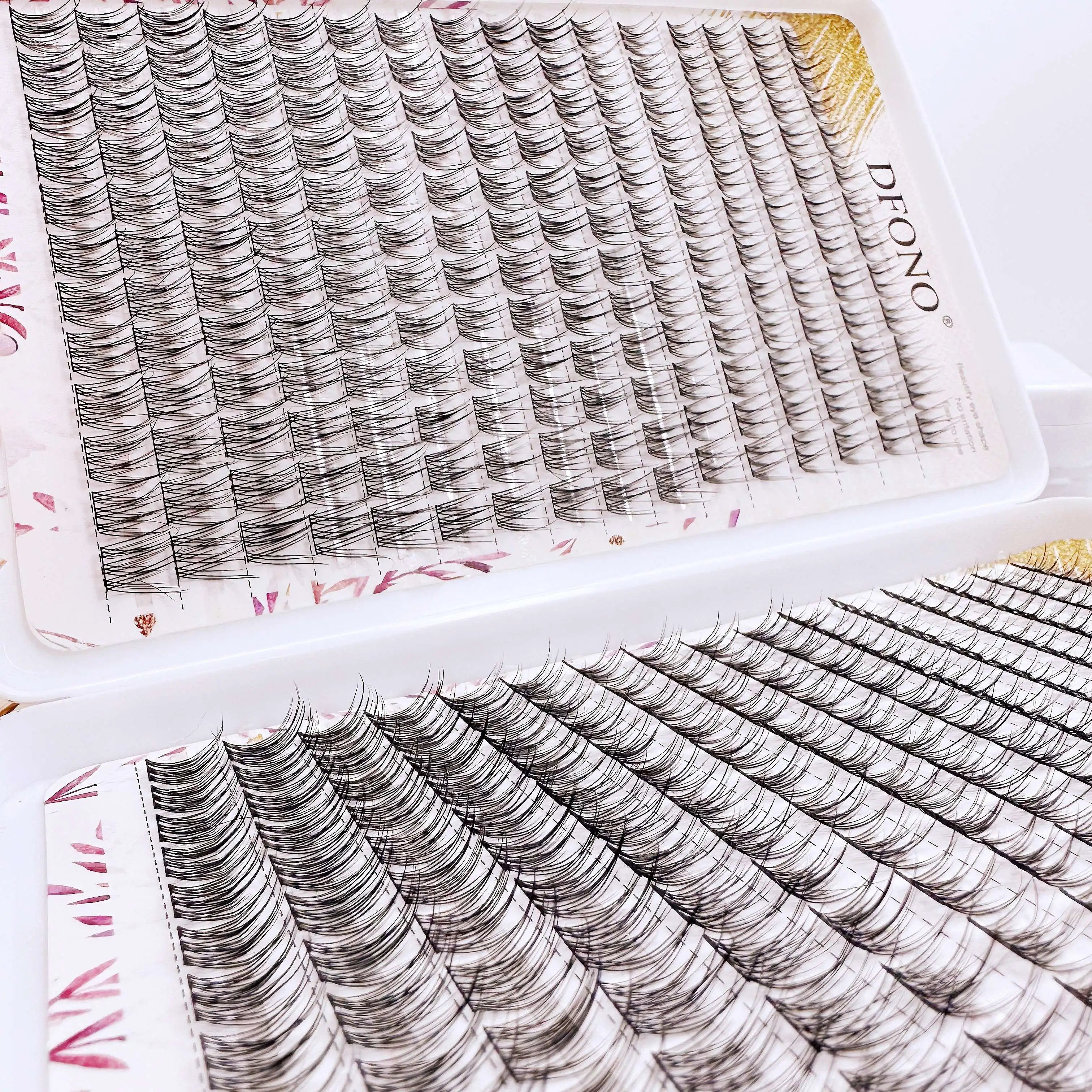 384 Soft & Light Fishtail Single Cluster Eyelashes - Reusable, D Curl, 10-12mm - Perfect for Daily Makeup, Everyday Eyelash Exte