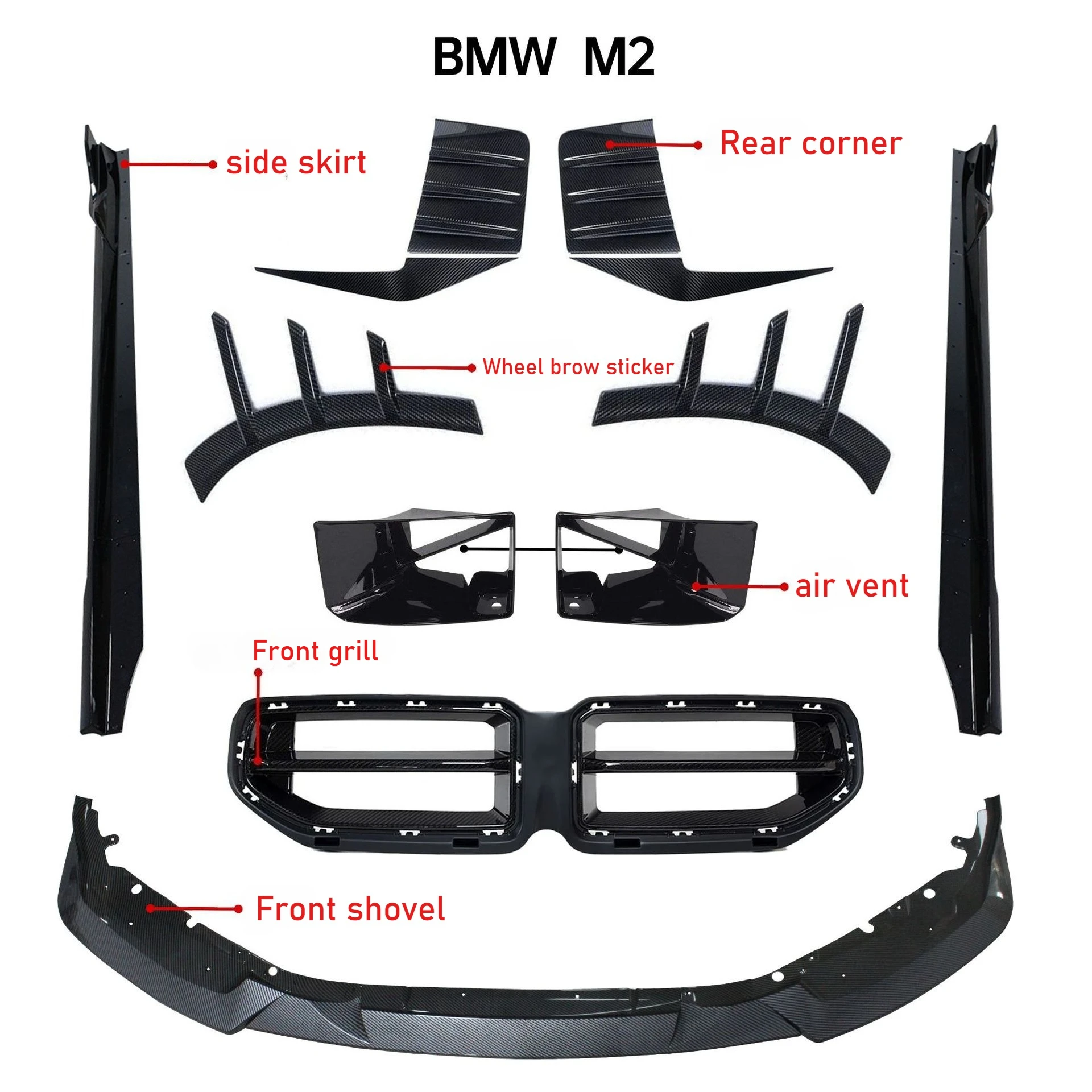 For BMW 2 Series M2 G87 2023 2024 2025 Car Front Bumper Lip Spoiler Refit Chin Splitter Lip Lower Guard Protector Blade Body Kit view 4