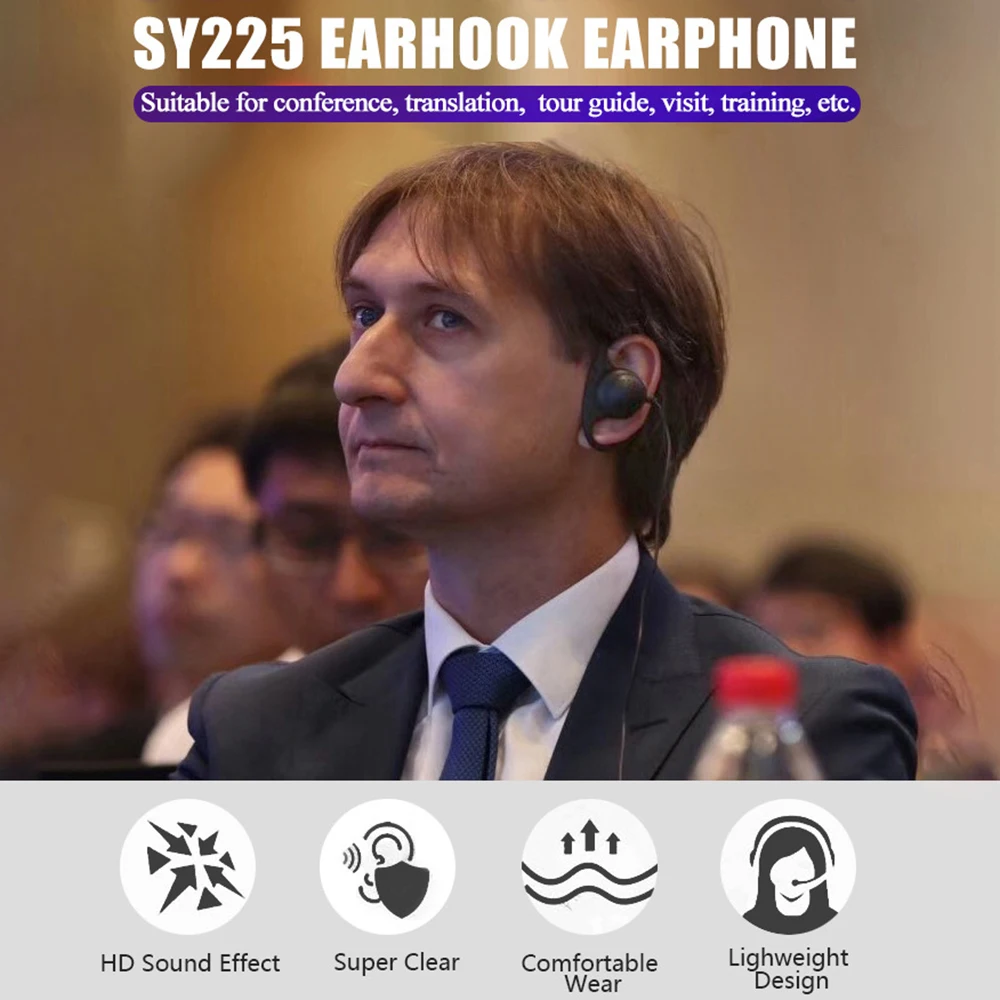 D Shape Soft Ear Hook Earpiece 3.5mm with Noise Reduction 20Hz-20kHz 32Ω Coiled Cord for Laptop PC Android  for Apple Phone