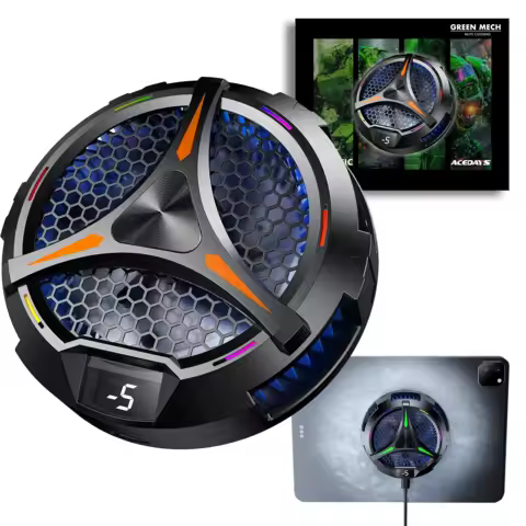 iPad Cooler Compatible for Steam Deck Universal Radiator with Temperature Display for Mobile Gaming Tiktok Live Streaming
