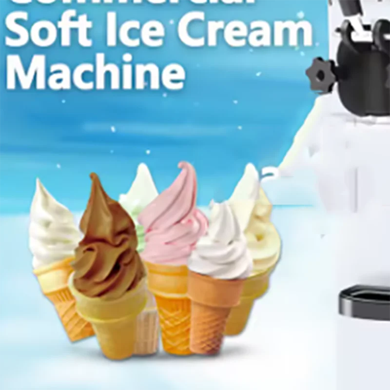 Soft Ice Cream Machine Ice Cream Vending Machine for Shop Stainless Steel portable Commercial Pink Multifunctional