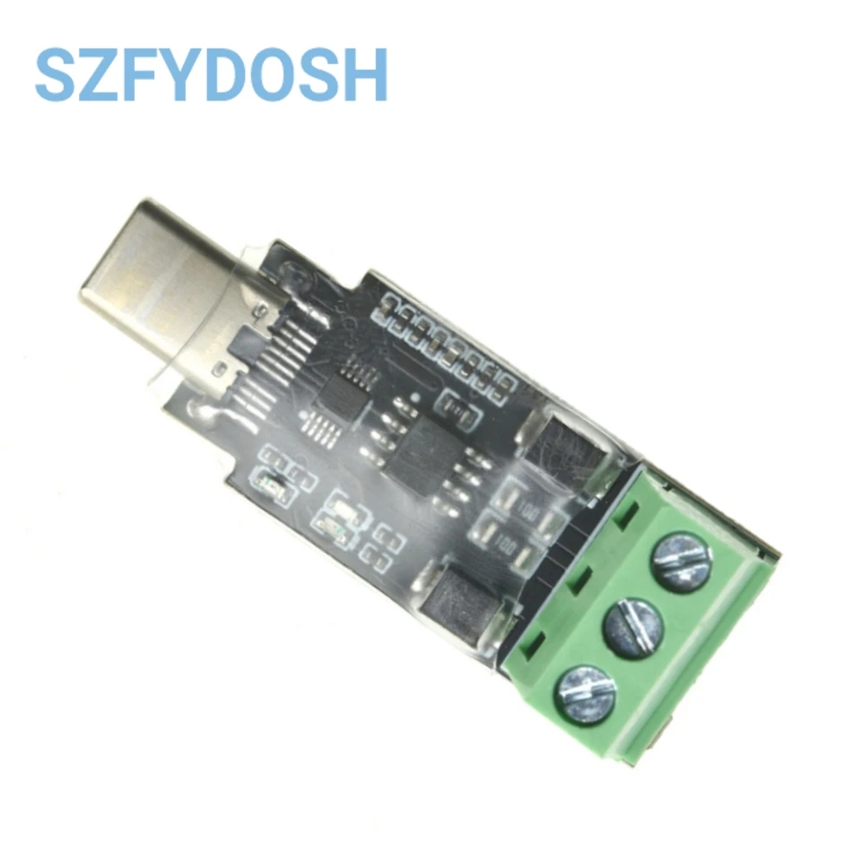 Módulo conversor USB tipo C para RS485 com terminal de 3 pinos de proteção de 600 W para Android OTG